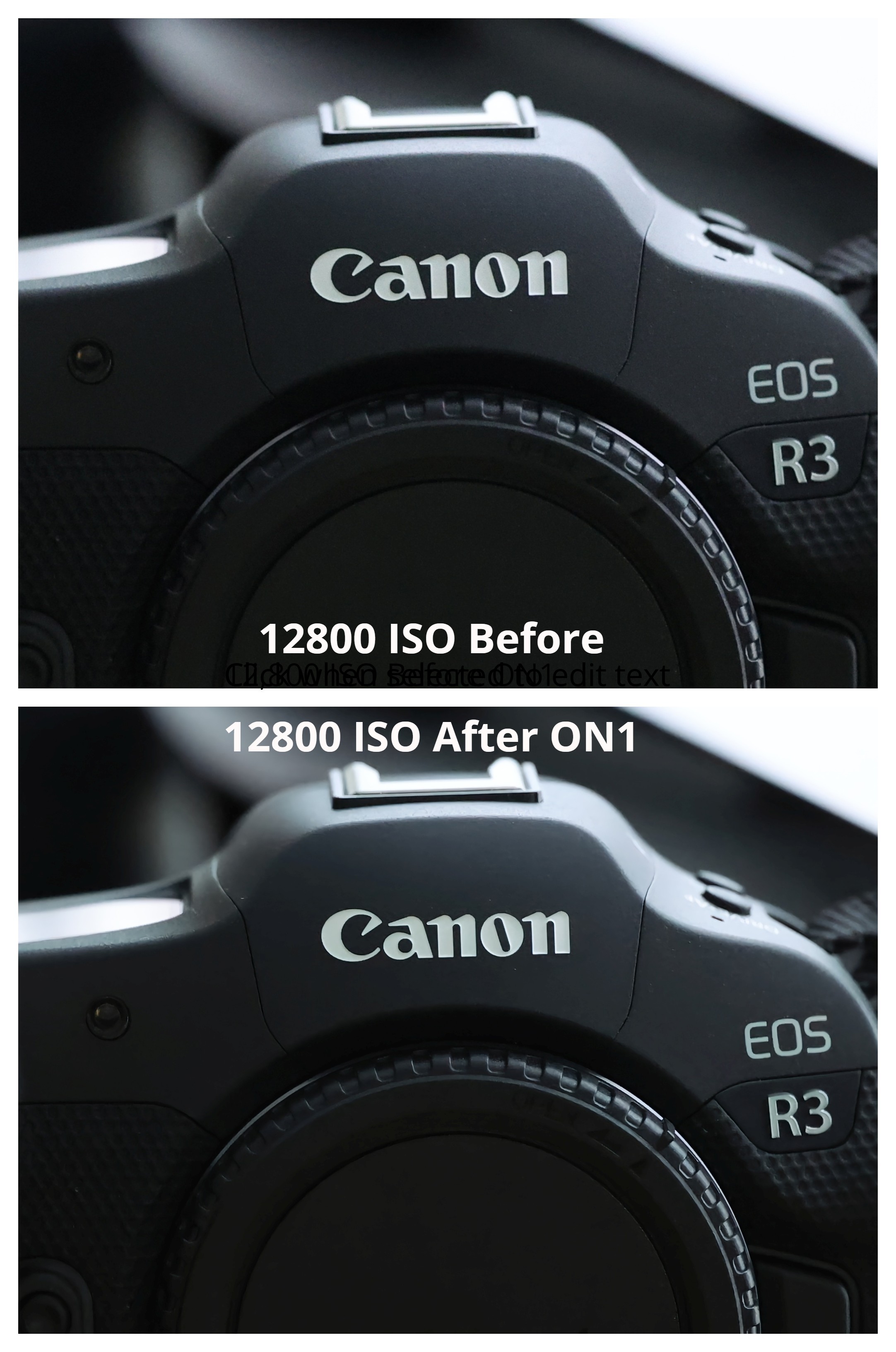 Canon R3 High ISO 12800 to 102400 Test Before & After ON1 NoNoise AI